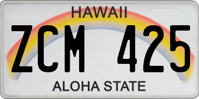 HI license plate ZCM425