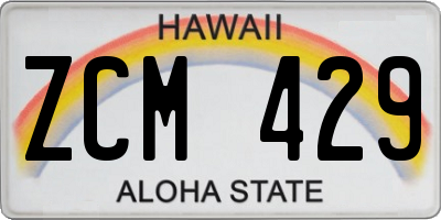 HI license plate ZCM429