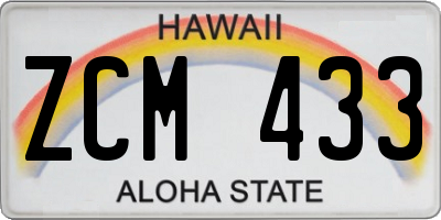 HI license plate ZCM433