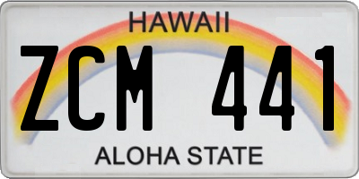 HI license plate ZCM441