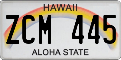 HI license plate ZCM445
