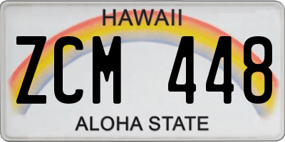 HI license plate ZCM448
