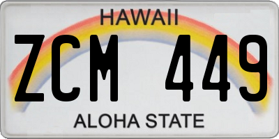 HI license plate ZCM449