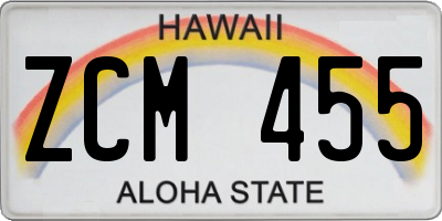 HI license plate ZCM455