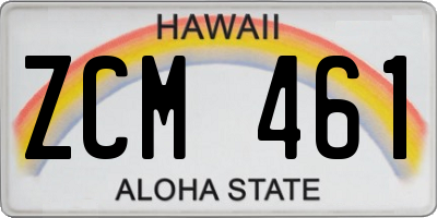 HI license plate ZCM461