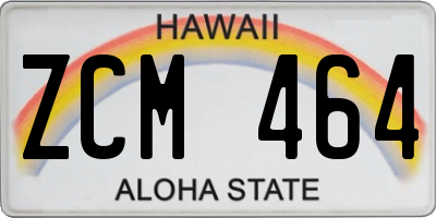 HI license plate ZCM464