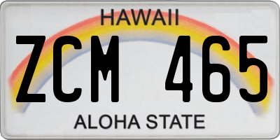 HI license plate ZCM465
