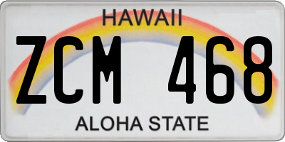HI license plate ZCM468