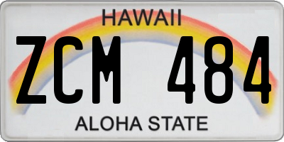 HI license plate ZCM484