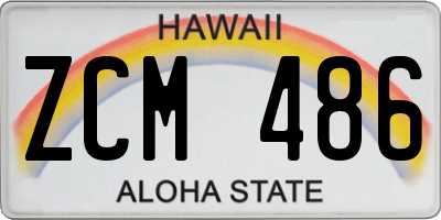 HI license plate ZCM486