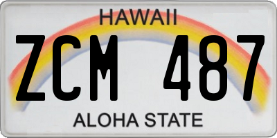 HI license plate ZCM487