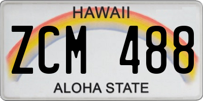 HI license plate ZCM488