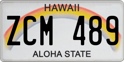 HI license plate ZCM489