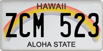 HI license plate ZCM523