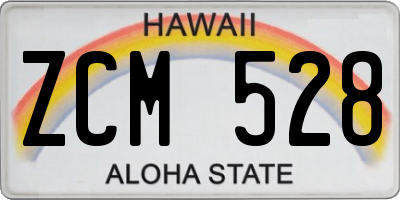 HI license plate ZCM528