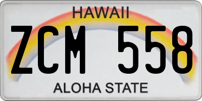 HI license plate ZCM558