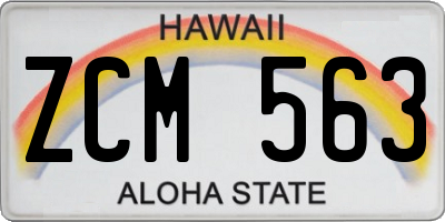 HI license plate ZCM563