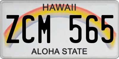 HI license plate ZCM565
