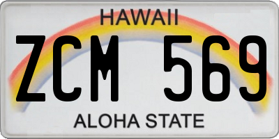 HI license plate ZCM569