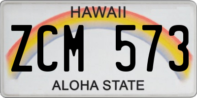 HI license plate ZCM573