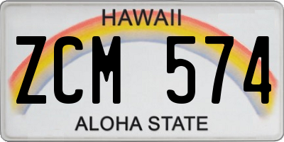 HI license plate ZCM574
