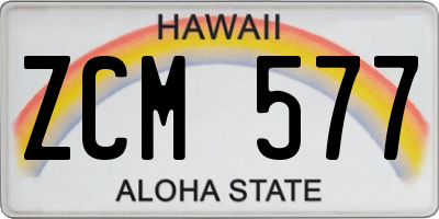 HI license plate ZCM577