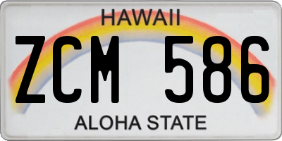 HI license plate ZCM586