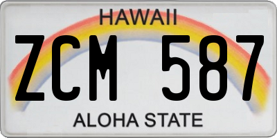 HI license plate ZCM587