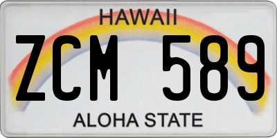 HI license plate ZCM589