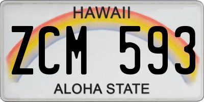 HI license plate ZCM593