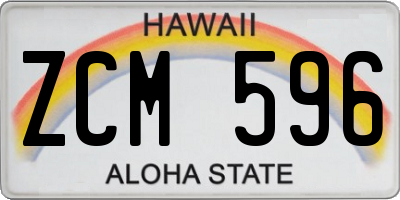 HI license plate ZCM596