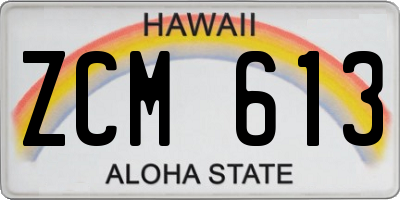 HI license plate ZCM613