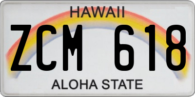 HI license plate ZCM618