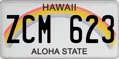 HI license plate ZCM623