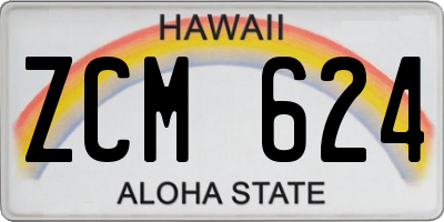 HI license plate ZCM624