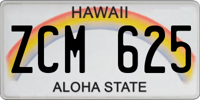 HI license plate ZCM625