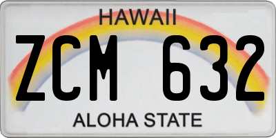 HI license plate ZCM632