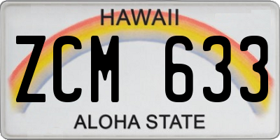 HI license plate ZCM633