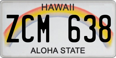HI license plate ZCM638