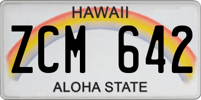 HI license plate ZCM642