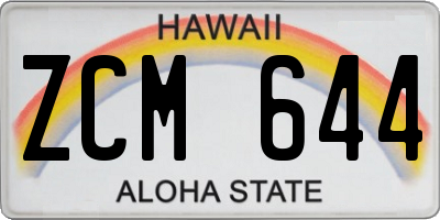 HI license plate ZCM644