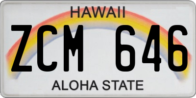 HI license plate ZCM646