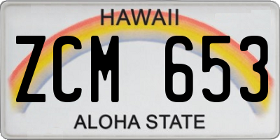 HI license plate ZCM653
