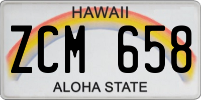 HI license plate ZCM658