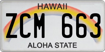 HI license plate ZCM663
