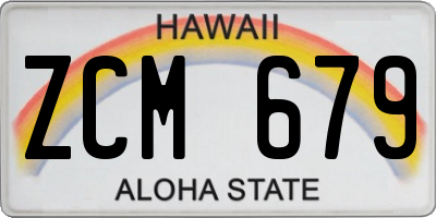 HI license plate ZCM679