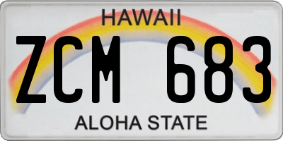 HI license plate ZCM683