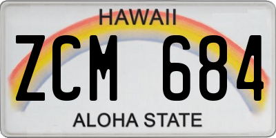 HI license plate ZCM684