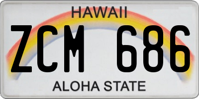 HI license plate ZCM686