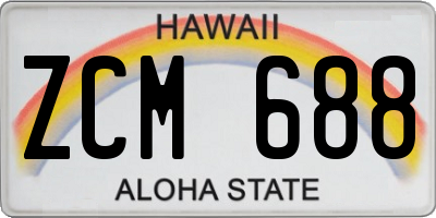 HI license plate ZCM688